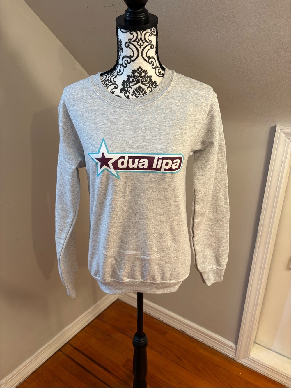 NWOT Dua Lipa Grey Size XS Pull Over Sweatshirt  Pop Dance Disco R&B